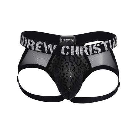 Andrew Christian Slick Leopard Mesh Jock Thong W Almost Naked