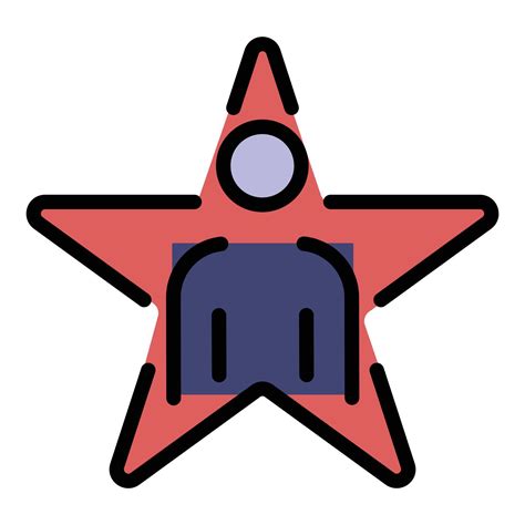 Man Star Icon Color Outline Vector Vector Art At Vecteezy