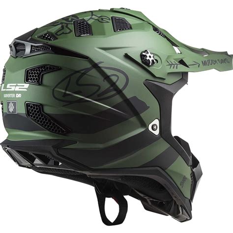 Casco Moto Cross Enduro Ls Mx Subverter Evo Cargo Verde Militare