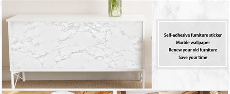 Hode Marble Sticky Back Plastic 60X300cm Granite White Grey Self