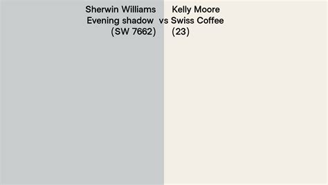 Sherwin Williams Evening Shadow SW 7662 Vs Kelly Moore Swiss Coffee