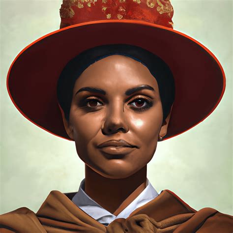 Beautiful Brown Skinned Woman In A Fez Hat A Hyperrealistic Cinematic