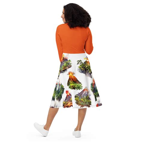 Volcano Dress With Pockets Geology Dress Volcanology Dress - Etsy