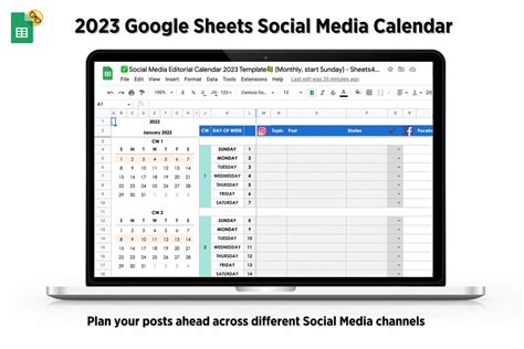 2023 Social Media Content Calendar Template Google Sheets Template ...