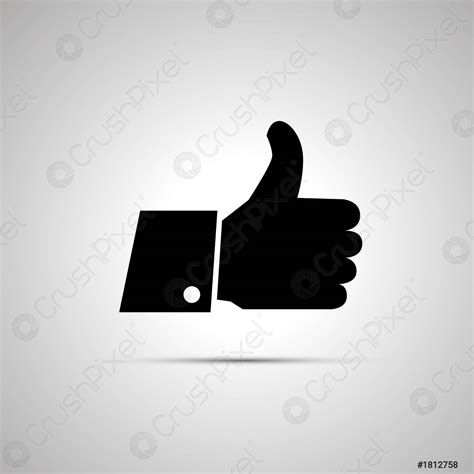 Black thumbs up icon with shadow - stock vector 1812758 | Crushpixel