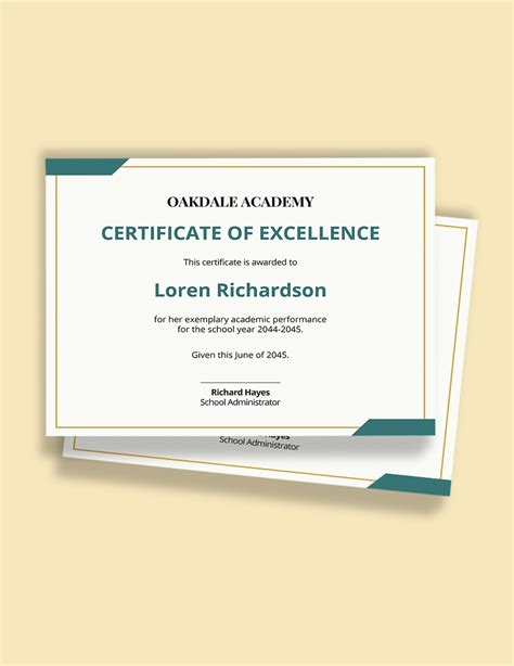 Academic Excellence Award Certificate Template in Illustrator, Word ...