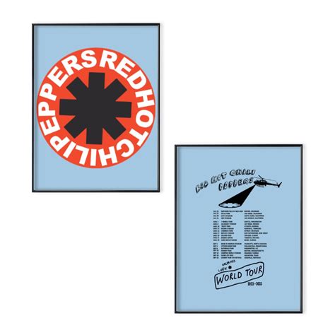 Red Hot Chili Peppers World Tour Poster Set The Chili Peppers Poster Set Musician Poster
