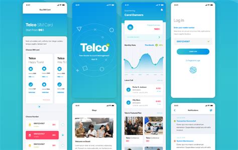 Telco Lite Free Mobile App Adobe Xd Ui Kit Inkyy