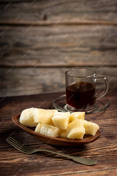 Premium Photo Cooked Cassava Served On Plate On The Table