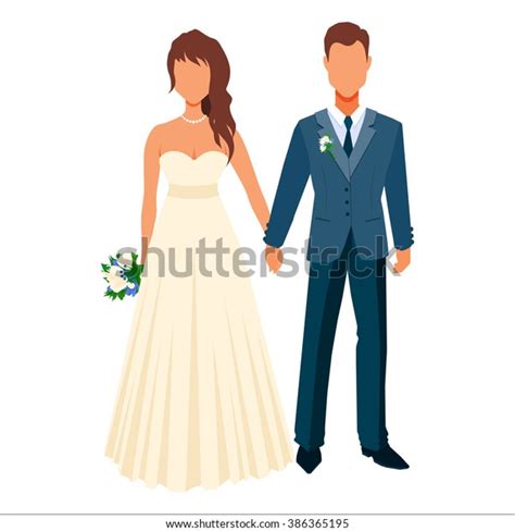 Couple Getting Married Bride Fiancee Hold Stock Vector Royalty Free