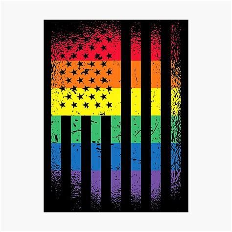 Lgbt Vintage Rainbow American Flag Gay Pride Transgender Photographic Print By Graceboyle
