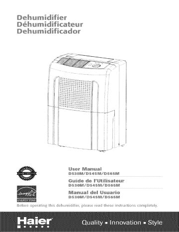 Haier HDN305 Dehumidifier Owner S Manual Manualzz