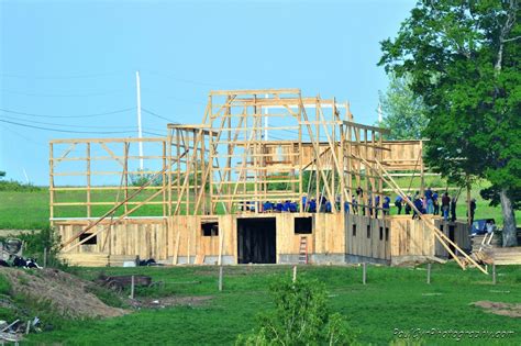 Amish Barn Raising - Easton Maine