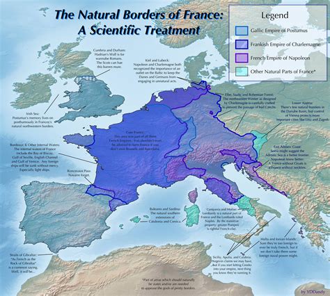 Natural borders France map – Never Was