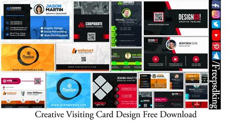 Creative Visiting Card Design Free Download - Freepsdking.com