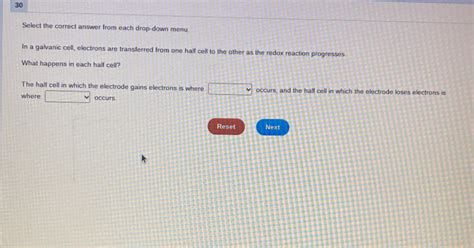 Solved 30 Select The Correct Answer From Each Drop Down Menu In A