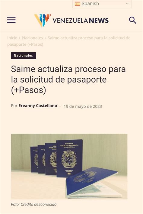 Planilla De Solicitud De Pasaporte Del Saime En Venezuela The Best