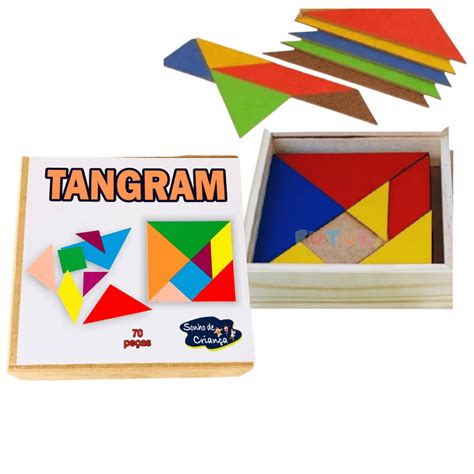 Jogo De Tabuleiro De Quebra Cabe A De Tangram De Madeira Para Crian As