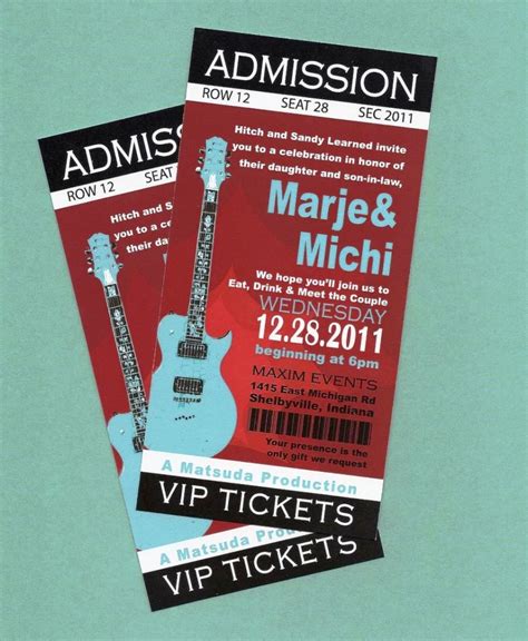 Concert Ticket Invitation Template Free - SampleTemplatess ...