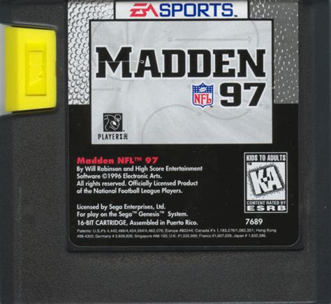 Madden NFL 97 (1996) Genesis box cover art - MobyGames