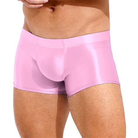 Men Glossy Boxer Swim Trunks Shorts Bikini Briefs Underwear Low Rise Swimwear Ebay