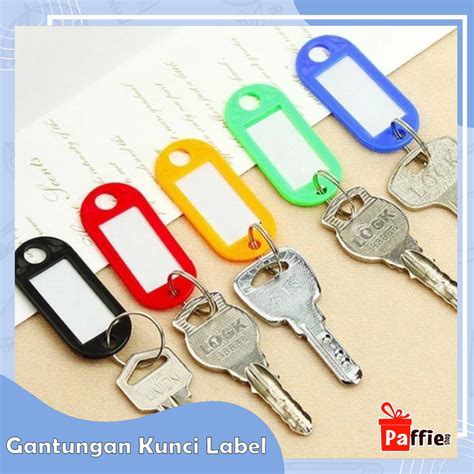 Jual Gantungan Kunci Label Nama Key Ring Warna Tag Plastik Kantor Rumah