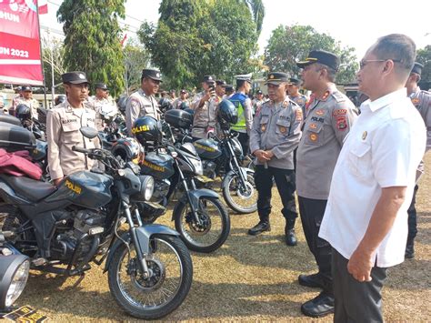 Kesiapan Pemilu Tahun Kapolres Way Kanan Cek Kendaraan Dinas Dan