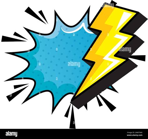 Thunderbolt With Explosion Pop Art Style Icon Stock Vector Image Art