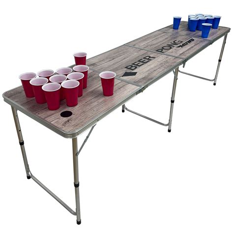 Muwo Wood Look Bierpongtafel Set Met Kopjes Sport Korting Nl