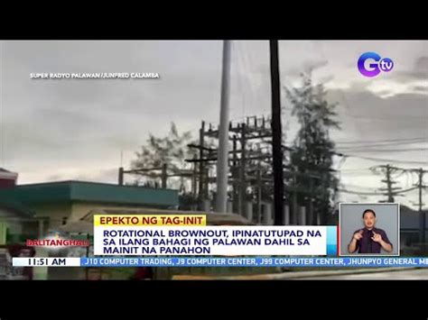 Rotational Brownout Ipinatutupad Na Sa Ilang Bahagi Ng Palawan Dahil