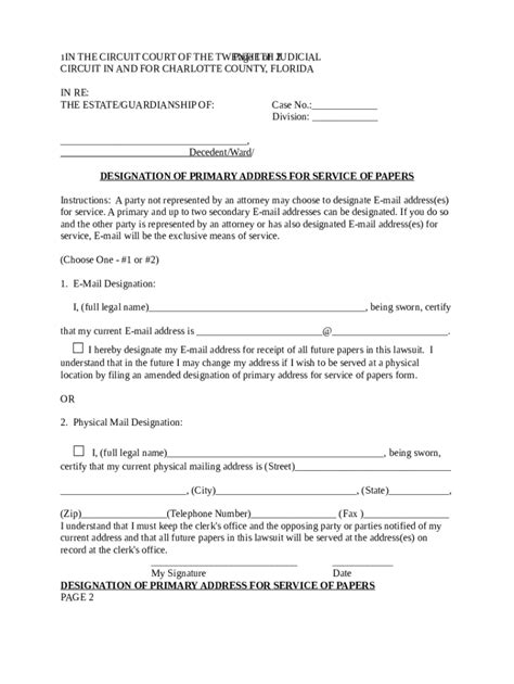 Probate Guardianship Charlotte County Clerk Of Court S Doc Template