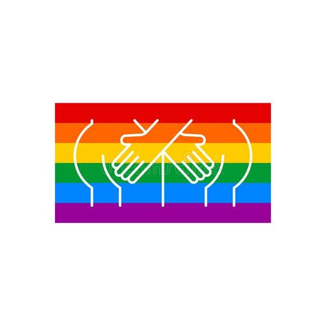Bandera Gay Manos Abrazan Culo Arcoiris LGBT SostÃnganse El Culo Del Otro Ilustración del