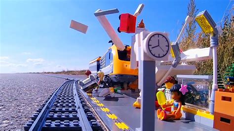 Lego Train Crash At Railway Station Part Youtube