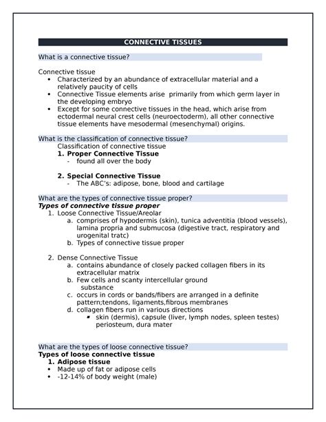 Histology - Connective Tissues - CONNECTIVE TISSUES What is a