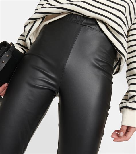 Leisure Zefir Faux Leather Slim Pants In Black Max Mara Mytheresa