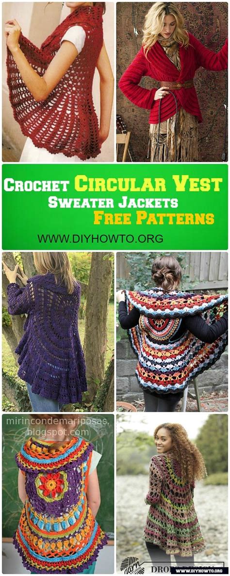 Diy Crochet Circular Vest Sweater Jacket Free Patterns