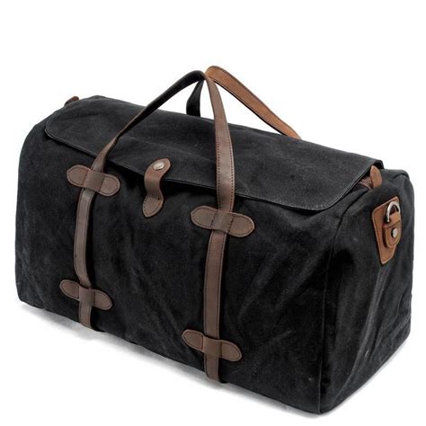 Casual Waxed Canvas Mens Large Travel Waterproof Weekender Bag Shoulder