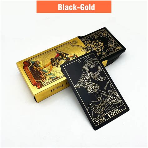 Kartu Tarot Plastik 1 Dek Biru Hitam Kartu Oracle Hijau 7 12Cm Kartu