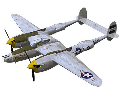 Lockheed P-38J Lightning 3D model | CGTrader