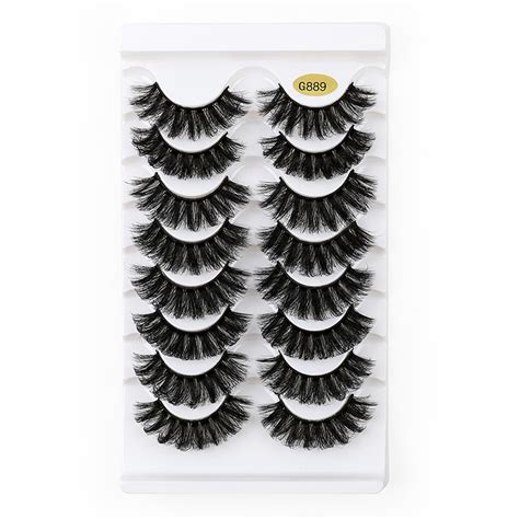 8 Pares De Pestañas Postizas Naturales 3D Esponjosas Extensiones Suaves