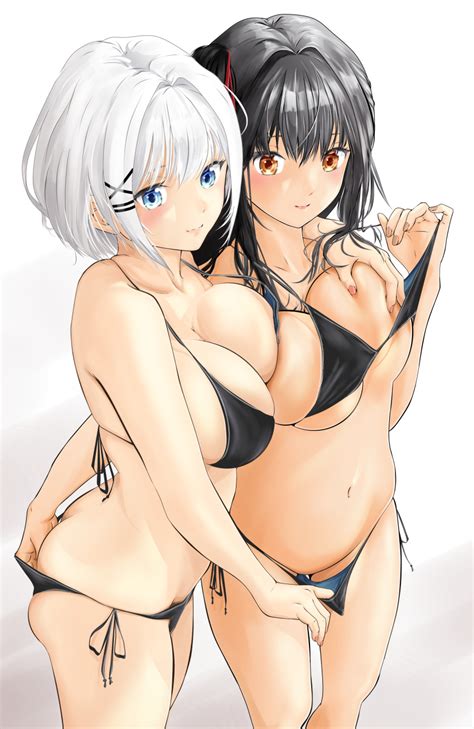 Rule 34 2girls Absurdres Ass Ass Grab Asymmetrical Docking Bikini