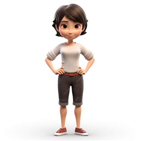 Premium Photo Youthful 3d Comic Character Samantha Full Body Cartoon