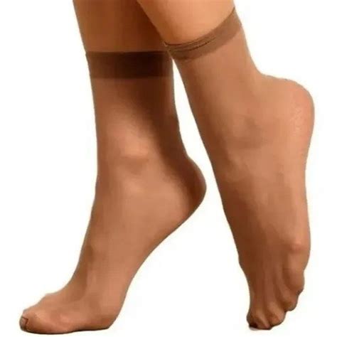 Kit 10 Pares Meia Fina Soquete Feminina Cor Nude Shopee Brasil