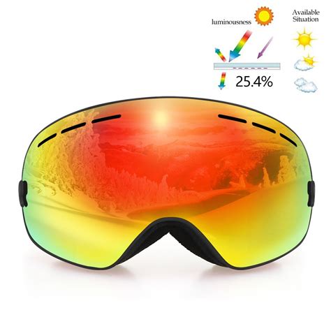 Copozz Brand Ski Goggles 2 Layer Lens Anti Fog Uv400 Day And Night