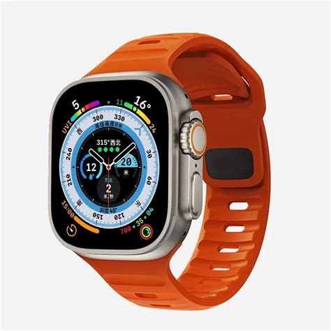 Мягкий силиконовый ремешок для Apple Watch Band Ultra 49 мм 45 мм 44 мм ...