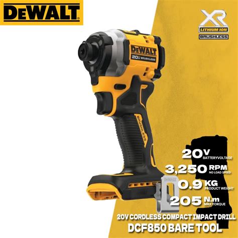 DEWALT DCF850 Cordless Impact Driver Bare Tool 20V Brushless Motor