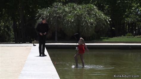 Brunette Ass Caned And Spanked In Public