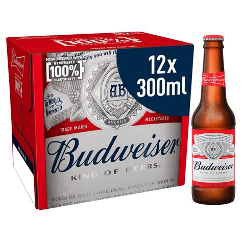 Budweiser Lager Beer Bottles 12 X 300ml Beer Iceland Foods