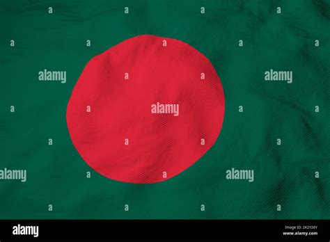 Full Frame Close Up On A Waving Flag Of Bangladesh In 3D Rendering