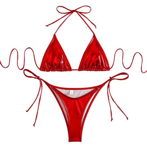 Clearance NMMUED Micro Bikini Triangle Bikini String Bikini Halter Bikini Sets For Women